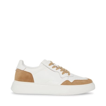 White / Brown Steve Madden Jorgee Suede Men's Sneakers | PH 320616AV